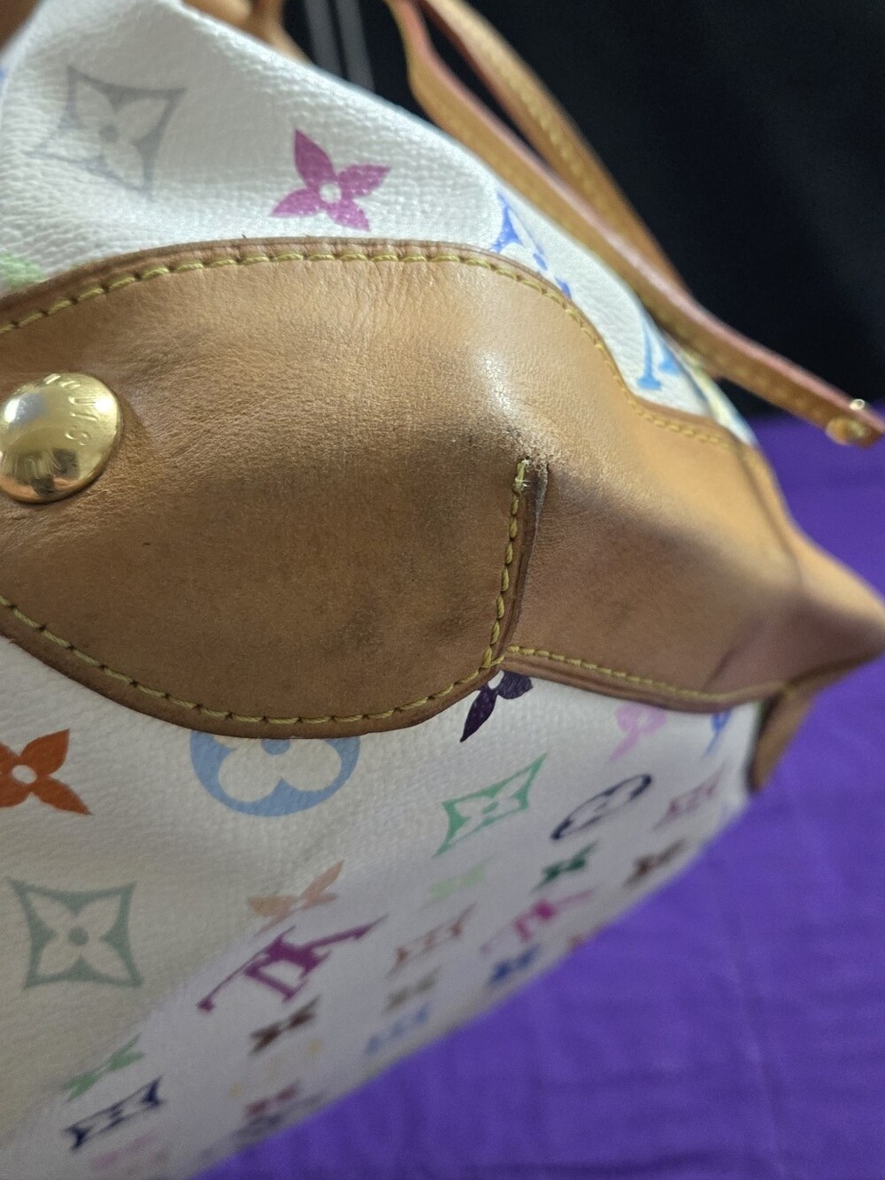 Louis Vuitton Murakami Ursula Multicolor Monogram White Canvas Tote - Picture 7 of 16